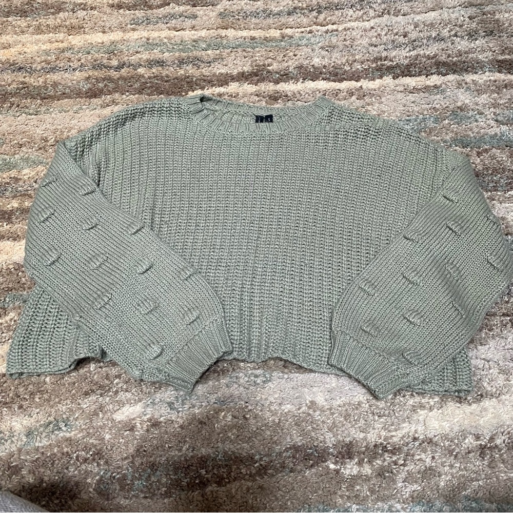 Textured Knit Sweater in Sage Green